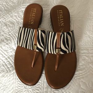 Zebra print sandals. Worn once.